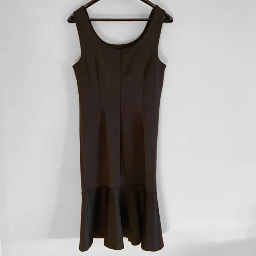 Carmen Marc Valvo Black Ruffle Hem Dress